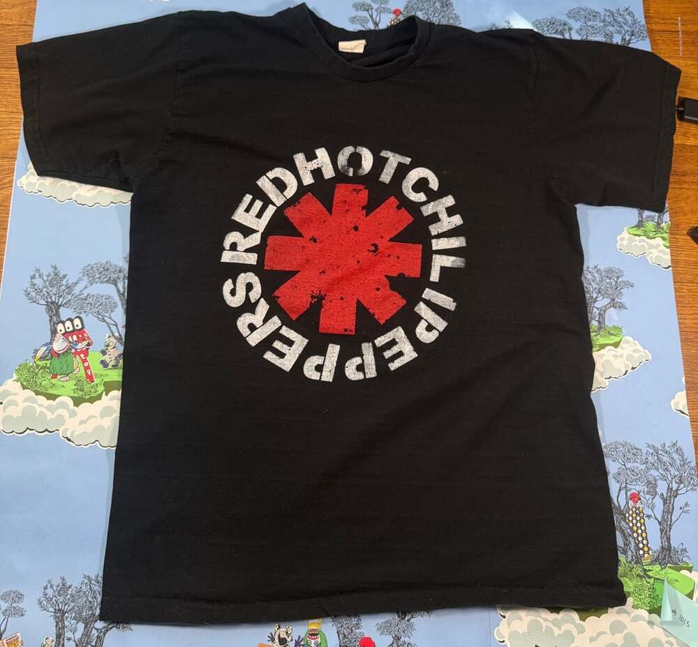 Red Hot Chili Peppers Distressed Circle Logo Black T-Shirt